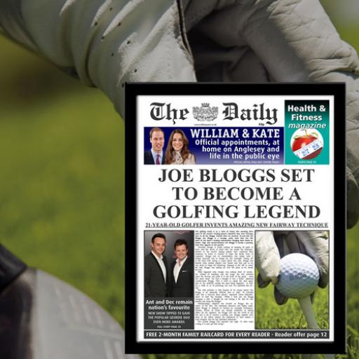 The Daily Golf Legend News Print Framed - Female